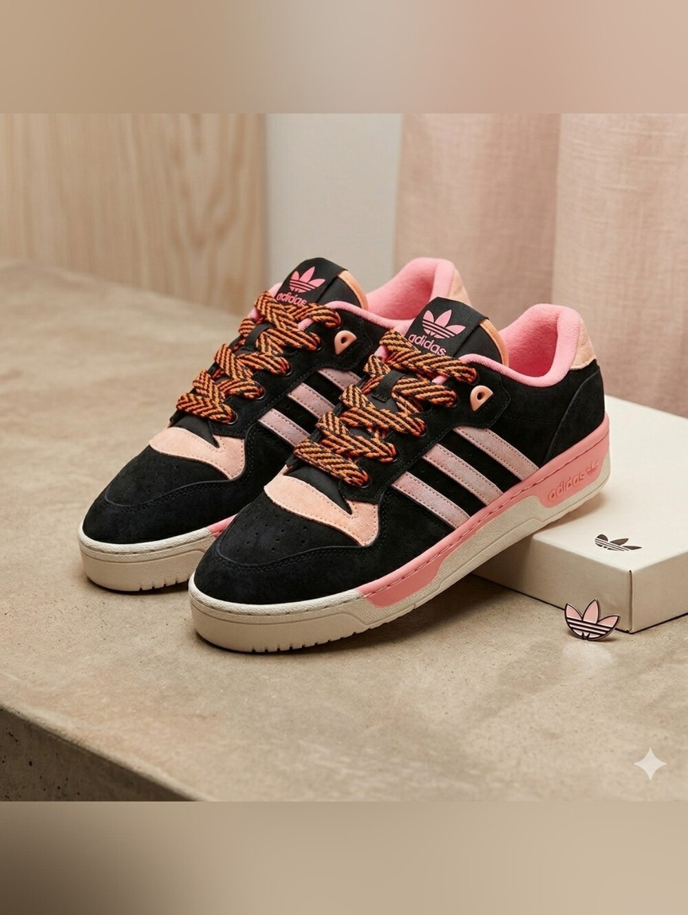 Anthony Edwards x adidas Rivalry Low Black Orang Mens IH7729 size 10.5